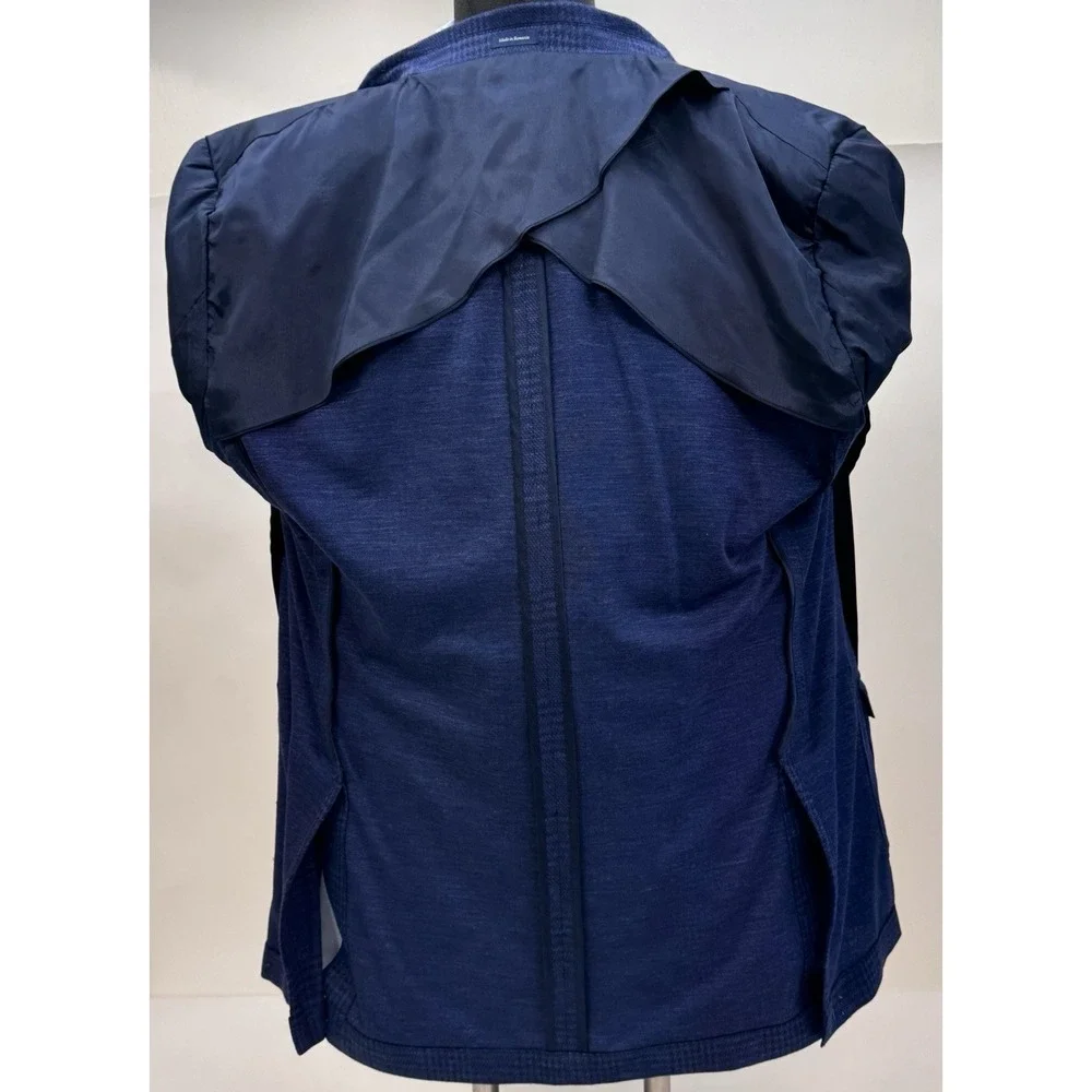 NWT Peter Millar Sport Coat Blazer Wool Silk Linen NAV Blue Plaid 46L Long $1295